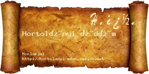 Hortolányi Ádám névjegykártya